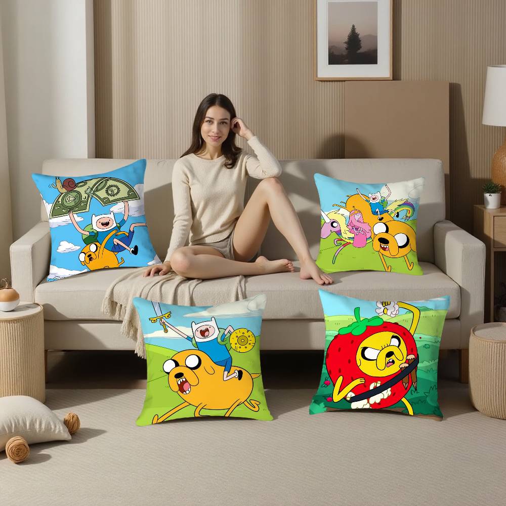 Cartoon A-AdventureS Time Pillow Case Sofa Living Room Bedroom Double-sided Printing Square Cushion Nap Time Pillow Case