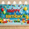 Colorful Building Block Balloon Themed Party Shooting Backdrop Vibrant Children Birthday Party Decoration Photography Backdrop