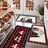 Plaid Christmas Tree Floor Mat Home Kitchen Absorbent Non-slip Mat Merry Christmas Decoration For Home 2026 Happy New Year 2026