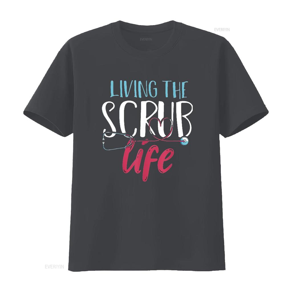 Womens Hospital Healthcare Stethoscope Nursing Scrub Life Nurse T Shirt Black 2X Large vintage Washed designer clothes Casual
