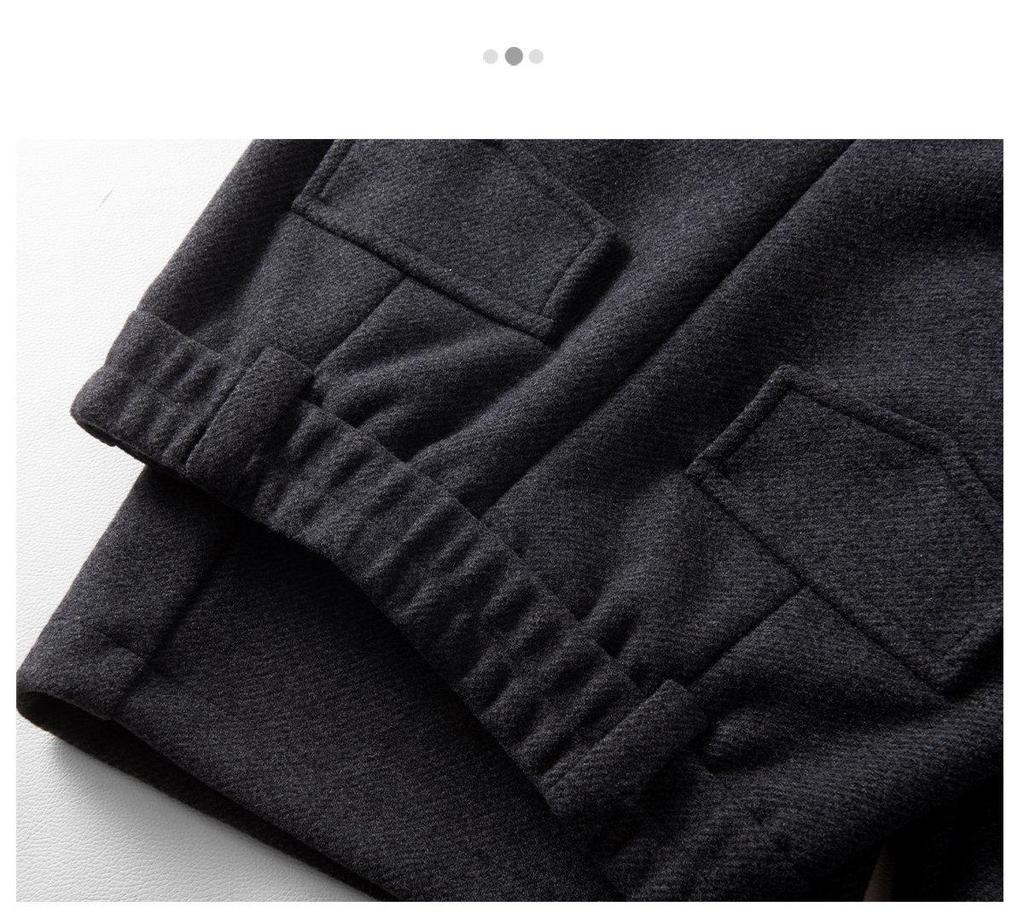 2025 Winter Grau Hochtaillierte Woll-Weitbeinige Cropped-Hose - Damen Petite Schmal Geschnitten Lässig