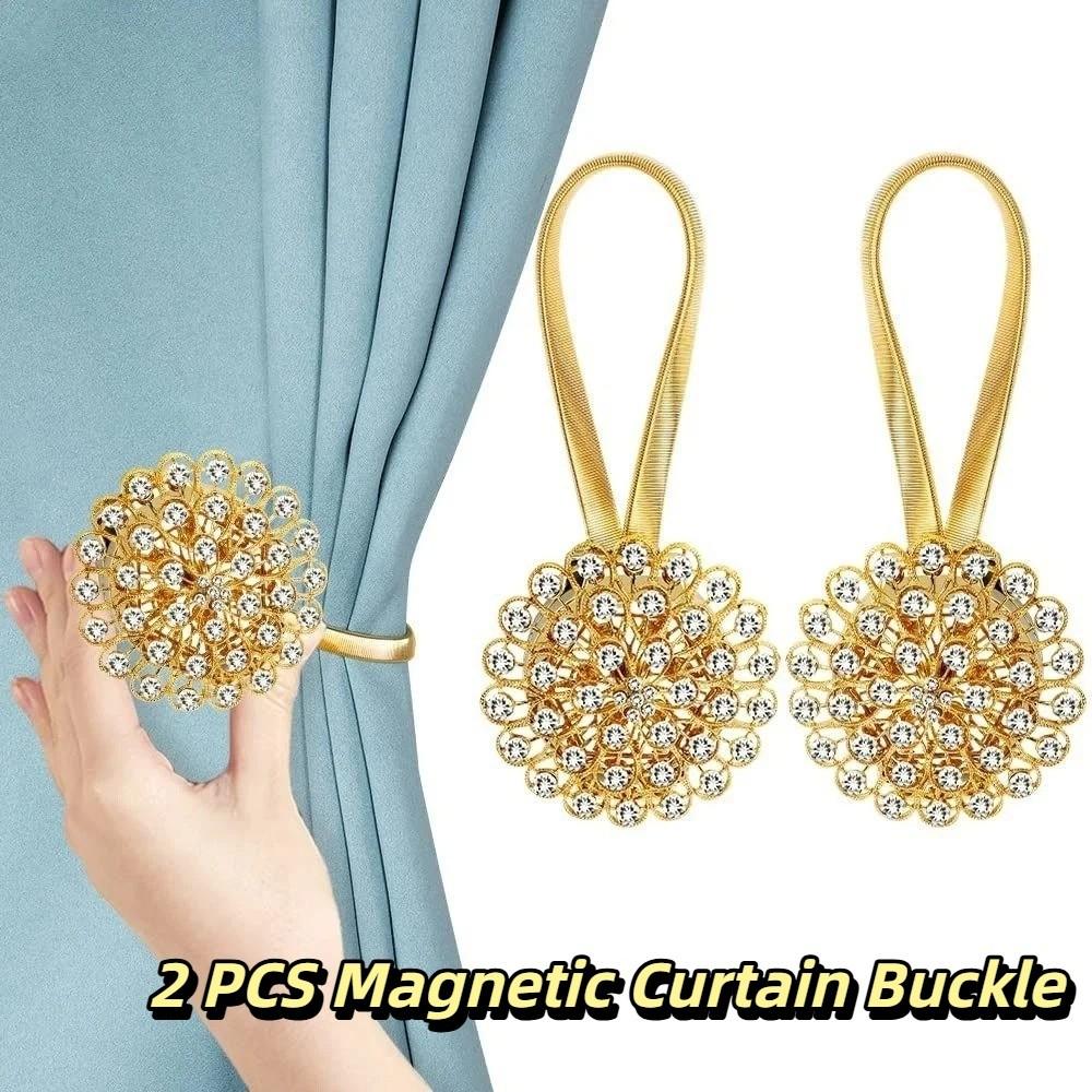 Funkelnde Kristall-Vorhang-Raffhalter Magnetverschluss Vorhang-Raffhalter Modernes Zuhause