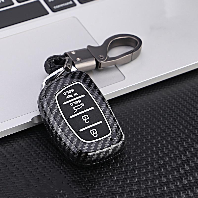 4 Buttons Carbon Fiber Abs Key Tpu Car Key Case Cover For Hyundai Sonata Key Shell Fob Auto Car Accessories