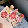 Fashion Pink Sakura Peach Blossom Hairpins Headwear For Women Girls Korean Version Sweet Flower Hair Clip Hair Accessories