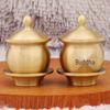 Brass Buddhist Offering Cups - Holy Water & Fruit Offering Set (3-Piece)