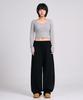 Osillos D20 One-Pleat Wide Loose Fit Sweatpants_Black