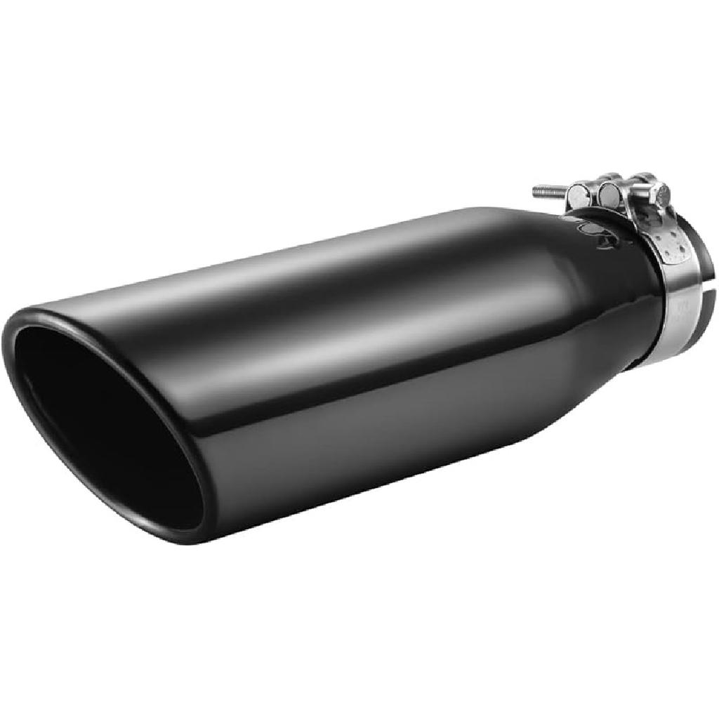 A-KARCK Exhaust Tips Black Chrome 3" Inlet, Muffler Tip with Never Fading and Peeling Coating, 3" Inlet to 4" Outlet 12" Long