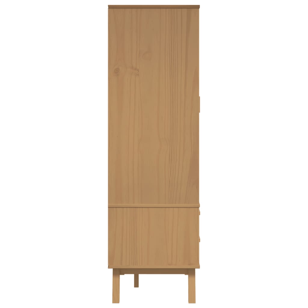 Vidaxl Szafa Olden, Brązowa, 76,5X53X172 Cm, Lite Drewno Sosnowe