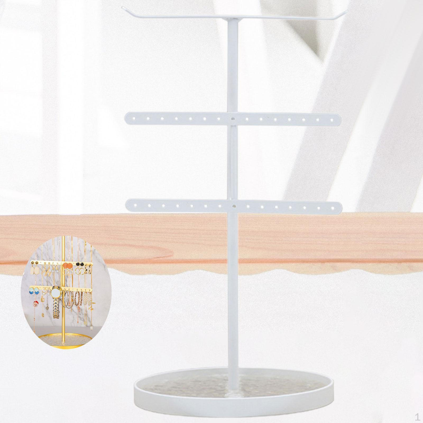 

Тримач для ювелірних виробів 2-ярусна підставка для виставки Організатор Вежа для зберігання для весільної стійки білий