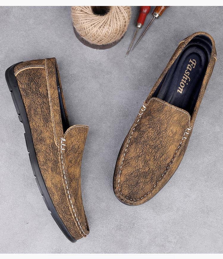 New Men's British Style Casual Leather Moccasins - Versatile Slip-on Driving Loafers