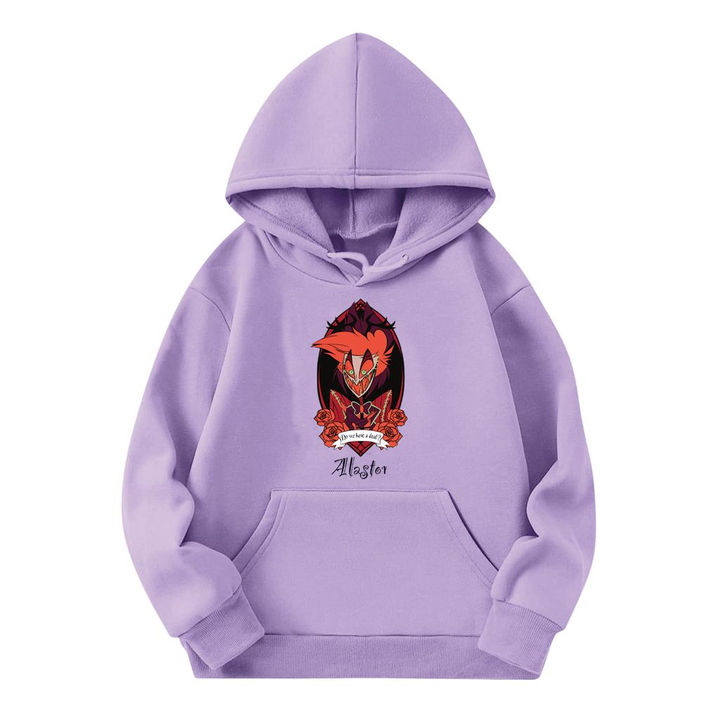 Child Fashion Lightweight Long Sleeve Pullover With Pockets  Print Hoodie