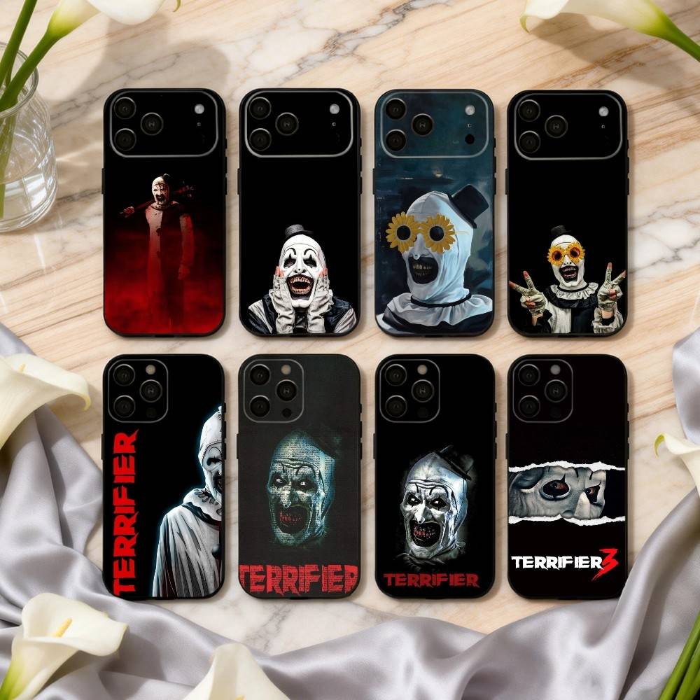 movie T-thrilling T-Terrifier-R Phone Case For iPhone 17pro,16,15,14,13,12,11 Plus,Pro Max,XS,Soft Silicone Black Cover