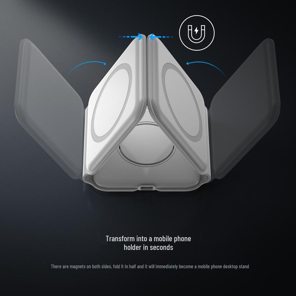 MagSafe 3-in-1 Wireless Charger: Magnetic Dock for Apple Watch, Earbuds & Phone