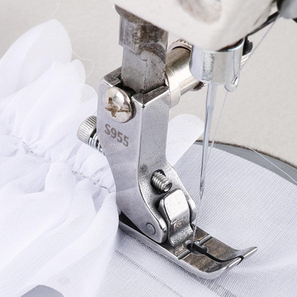 S955 Industrial Sewing Presser Foot Adjustables Wrinkled Fold Foot Metal Pleated Presser Foot Sewing Machine Accessories