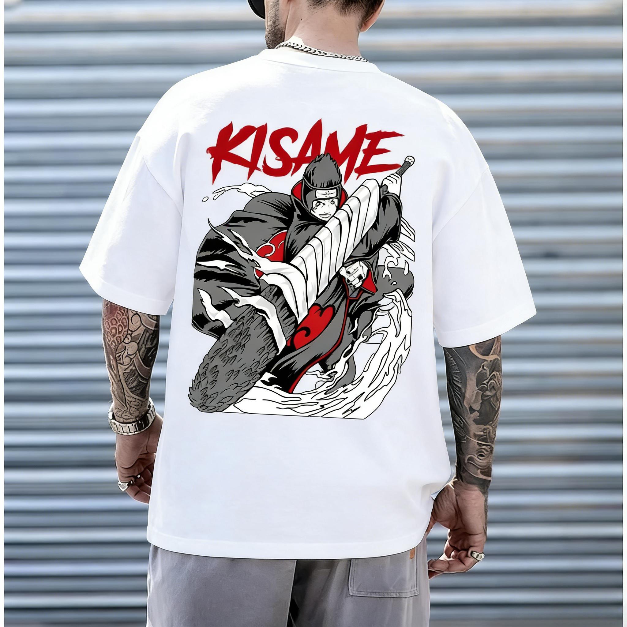 

Naruto Kisame Hoshigaki Akatsuki Tshirt Mens Anime Pattern Printed Short Sleeve Fashion High Quality Trendy Cotton Top M