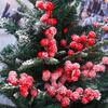 Christmas Snowflake Red Berries Red Fruit Simulation Berry Branches 12 Heads Holly Berry Stems DIY Wreath Xmas Tree Decorations