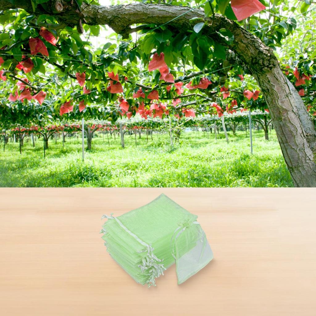 100pc Pest Control Anti-Bird Netting Bags Fruit Protective Bag 4x6 Inch Fruit Drawstring Mesh Bag Plantas Vegetable Grow Bags