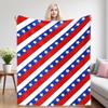 Patriotic Star Diagonals Flannel Blanket, Ultra-Fine Fiber, All Season Luxurious Fluffy Blanket Suitable For Beds Or Sofas