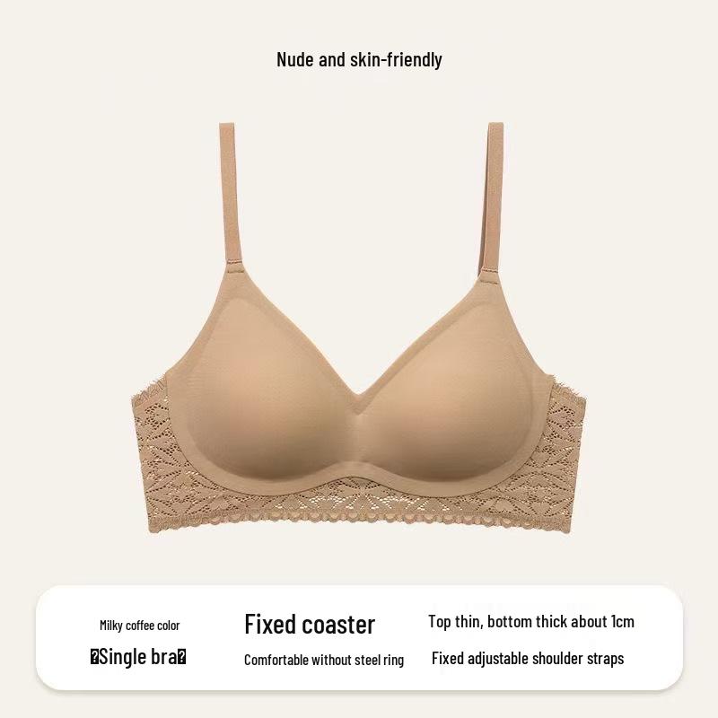 

Seamless Women s Lace Bra: Breathable, Wire-Free, Anti-Sagging, One-Piece Design L【36-80AB】 кавовий