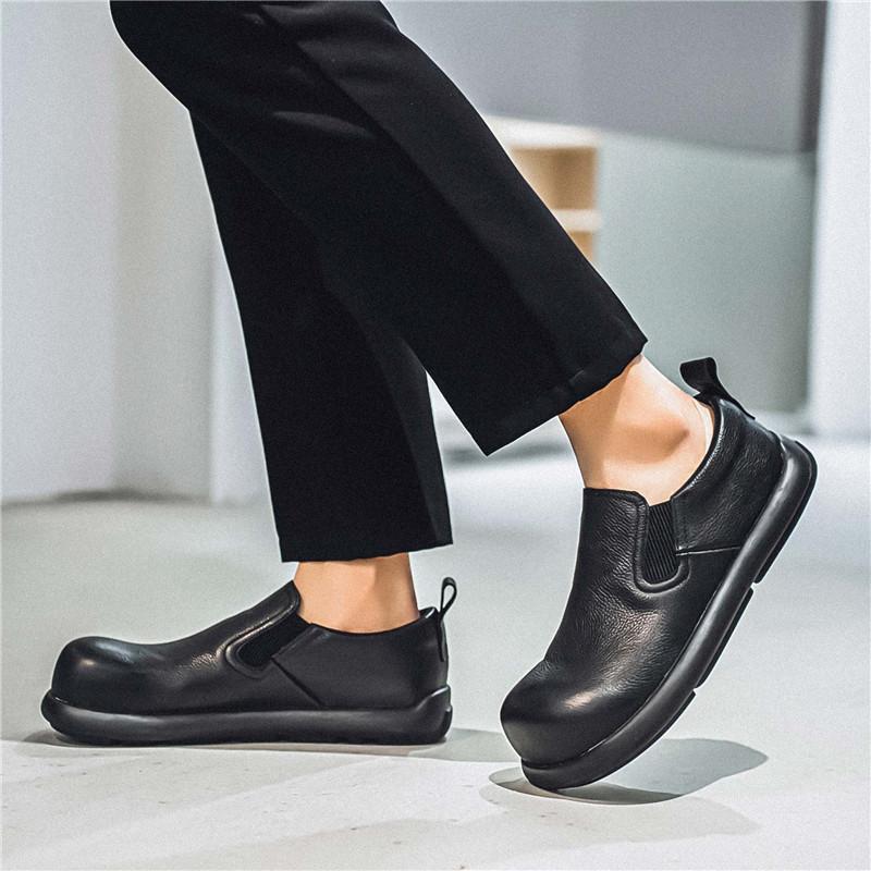 Fashion Men Casual Shoes Luxury Brand Man Loafers Black Leather Shoes Formal Business Shoes Lightweight Walking Shoes Boat Shoes