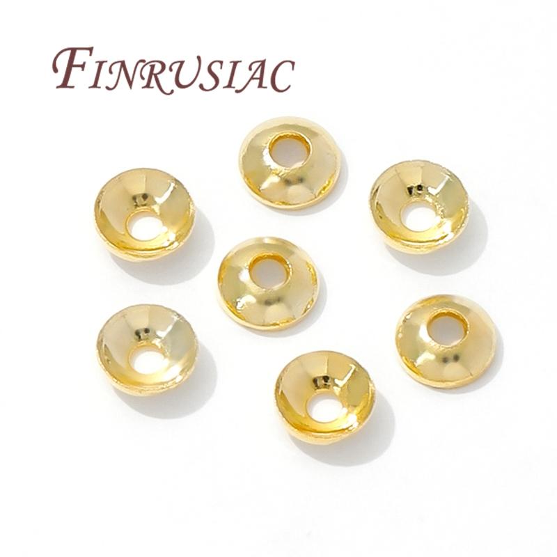 100Pcs 4mm 5mm 18K Gold Plated Beads Caps For Jewelry Making,Spacer Beads For Bracelets Accessories,Caps For Beads