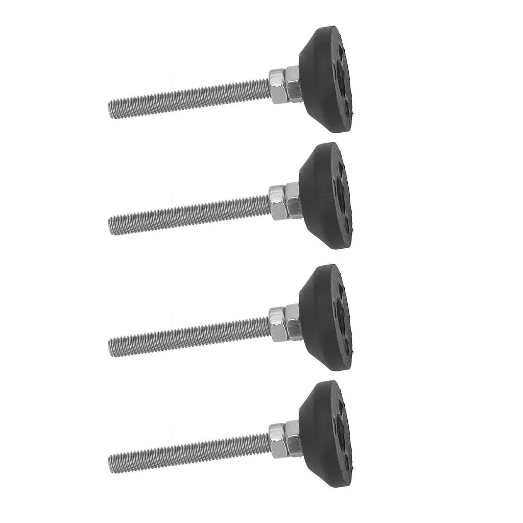 4Pcs Swivel Leveling Mounts Furniture Glide Adjustable Nylon Rubber Base Leveling Pads D30xM6x50 Black