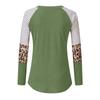 Women's  And Winter Fashion Leopard Print Striped Round Neck Long Sleeve Top