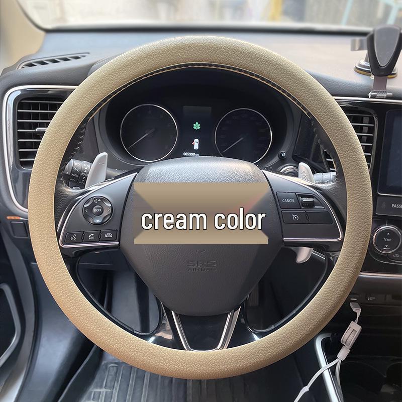 Universal Silicone Steering Wheel Cover - Fashionable, Sweat-Absorbent, Non-Slip, Thin & Soft, Fits All Seasons