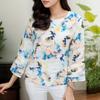 ZANZEA Women Casual Round Neck Loose 3/4 Sleeve Print Blouse