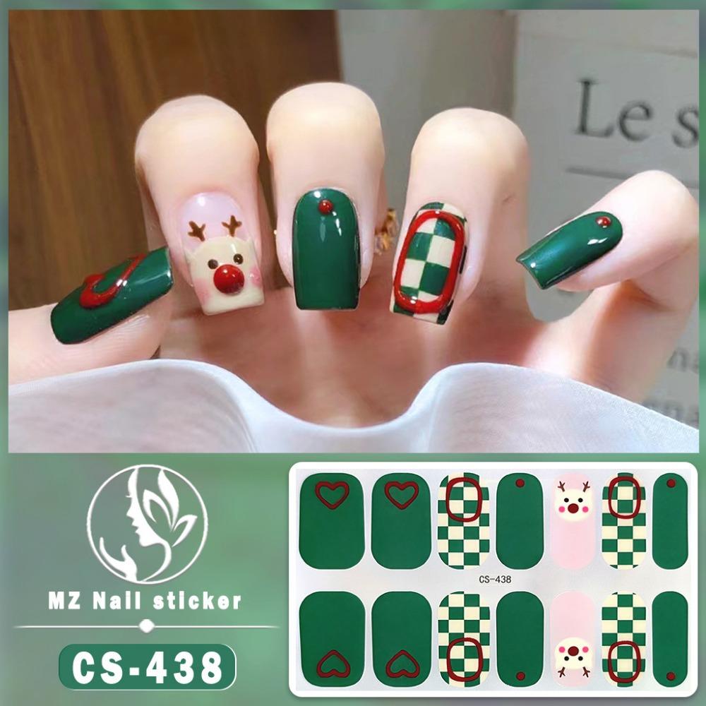 Christmas Waterproof No-bake Gel Nail Polish Film Full Sticker European and American Style Nail Film Sticker Nail Film Sticker