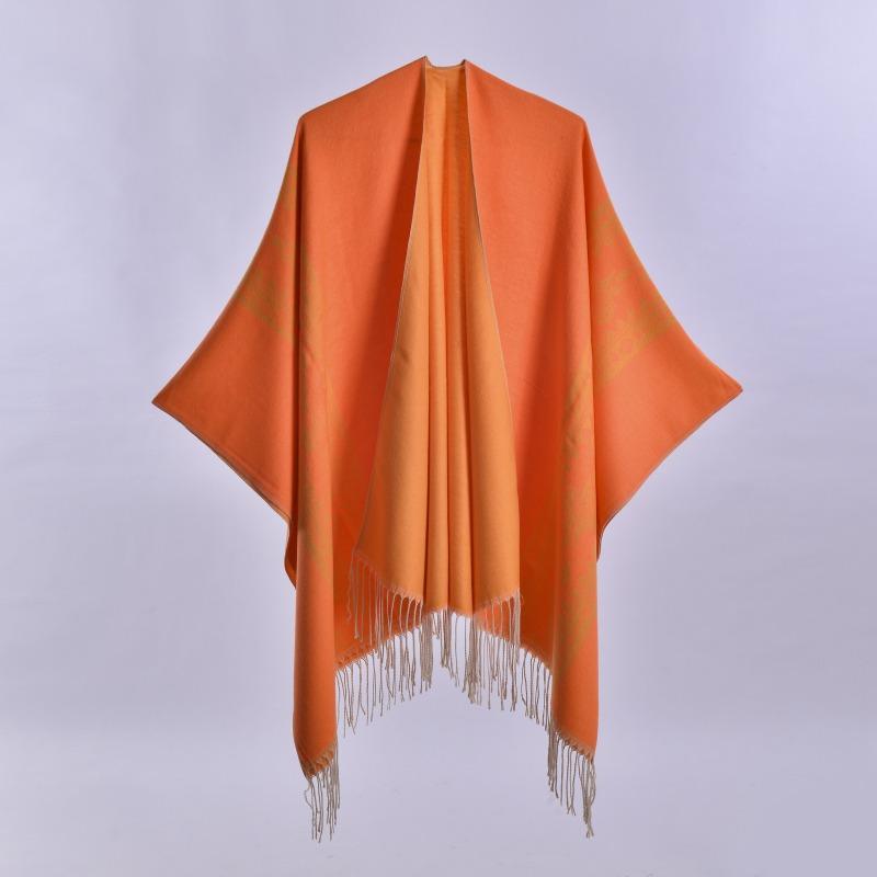 New Autumn and Winter Shawl Scarf New Jacquard Fringed Knitted Cape Cape Retro Ethnic