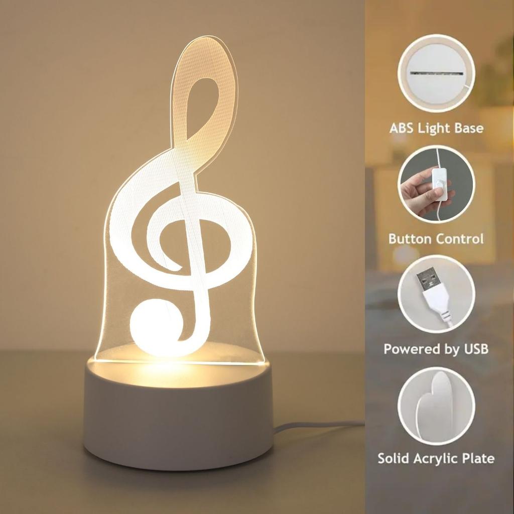 USB 3D Note Shaped Night Lights, Musician Collection Lights, Bedroom Party and Holiday Decoration Lights, Friend Gift Lights.