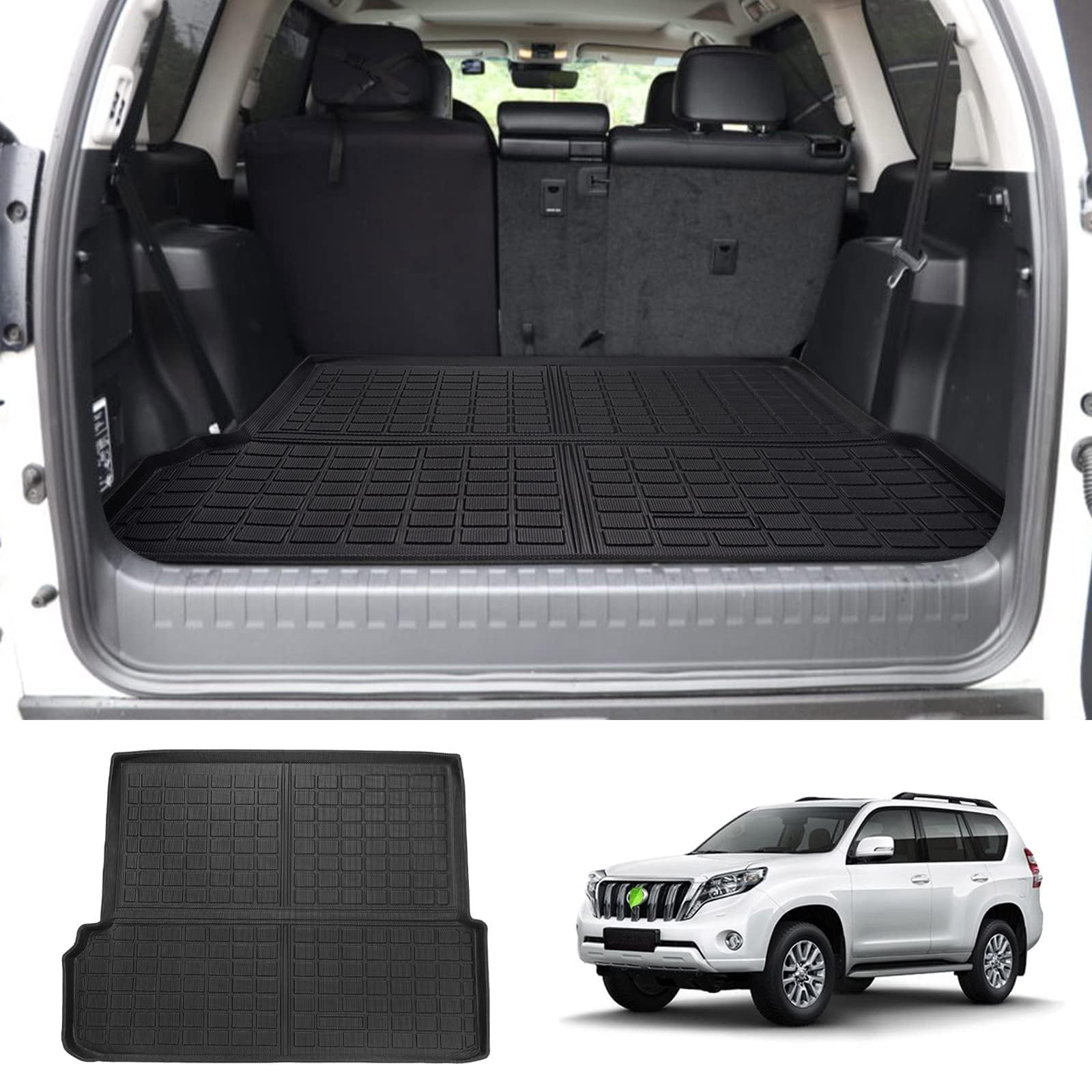 

GIMUYA Luggage Mat for Toyota Land Cruiser Prado 150 Series Compatible with Gasoline and Diesel Vehicles 2009 TPE Interior Custom Easy 1 Piece Black чёрный