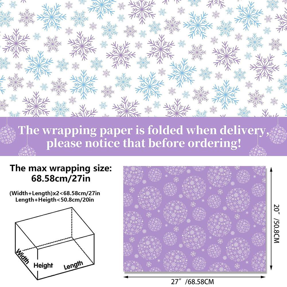Schneeflocken Geschenkpapier Weihnachten Weihnachtsgeschenkpapier Geschenkverpackungspapier Bunt Für Weihnachtsgeschenk Feiertagsverpackung
