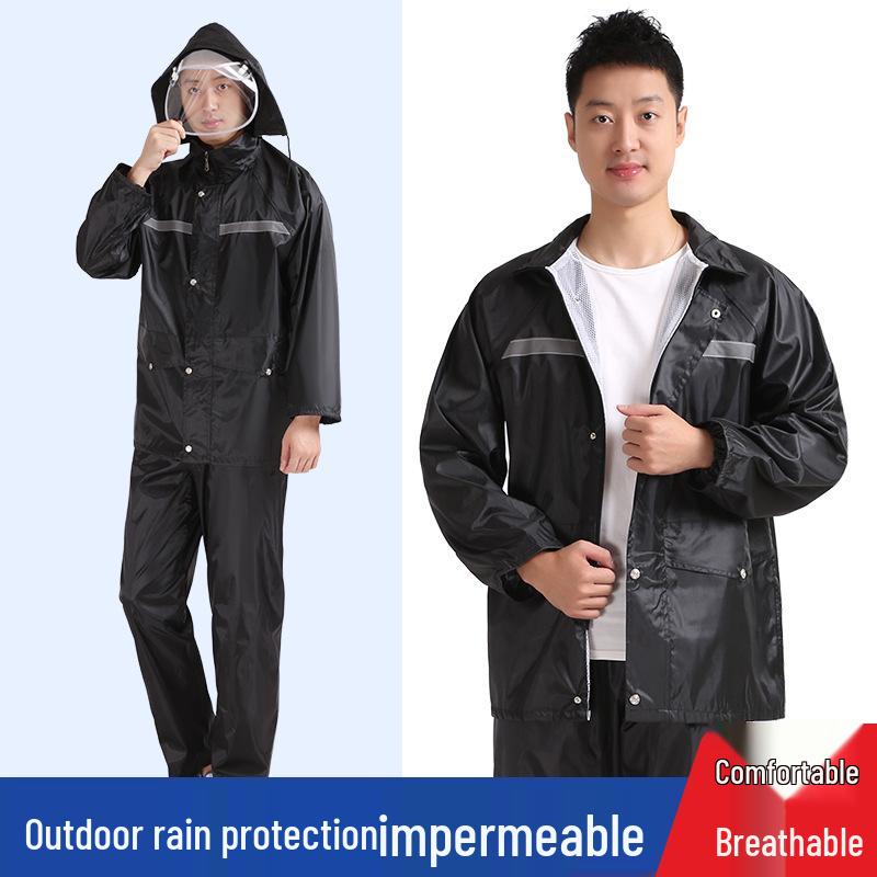 Herr Stormsäker Delad Regnrock och Byxor Set för Elmotorcykelkörning