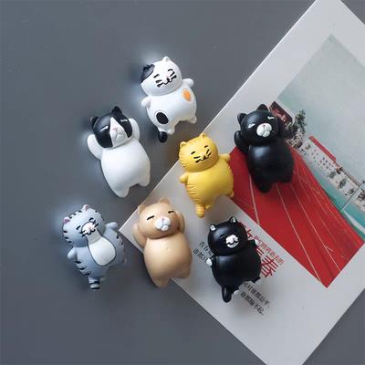 3pcs Cute Pets Small Animals Cats Refrigerator Magnets 3D Cat Pets Fridge Magnets Po Message Decorative