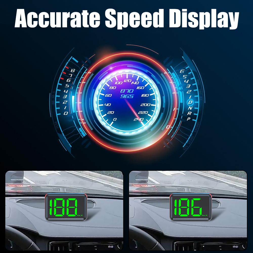 White Green Light Display USB Plug Big Font Digital GPS HUD Speedometer X1 HUD KMH MPH Meter Car Head Up Display