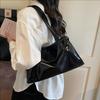 Elegant Minimalist Tote Bag Women Vintage College Style PU Leather Shoulder With Zip Phone Pocket