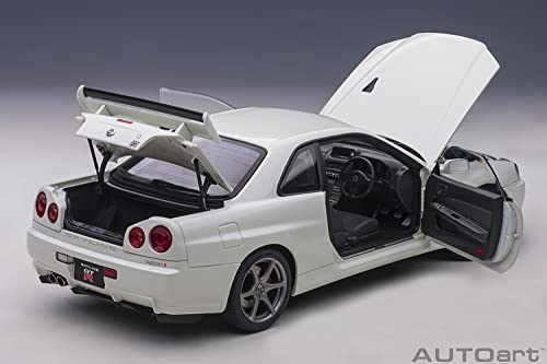 AUTOart 1/18 Scale Nissan Skyline GT-R (R34) V-Spec II White Pearl Finished Product 77406