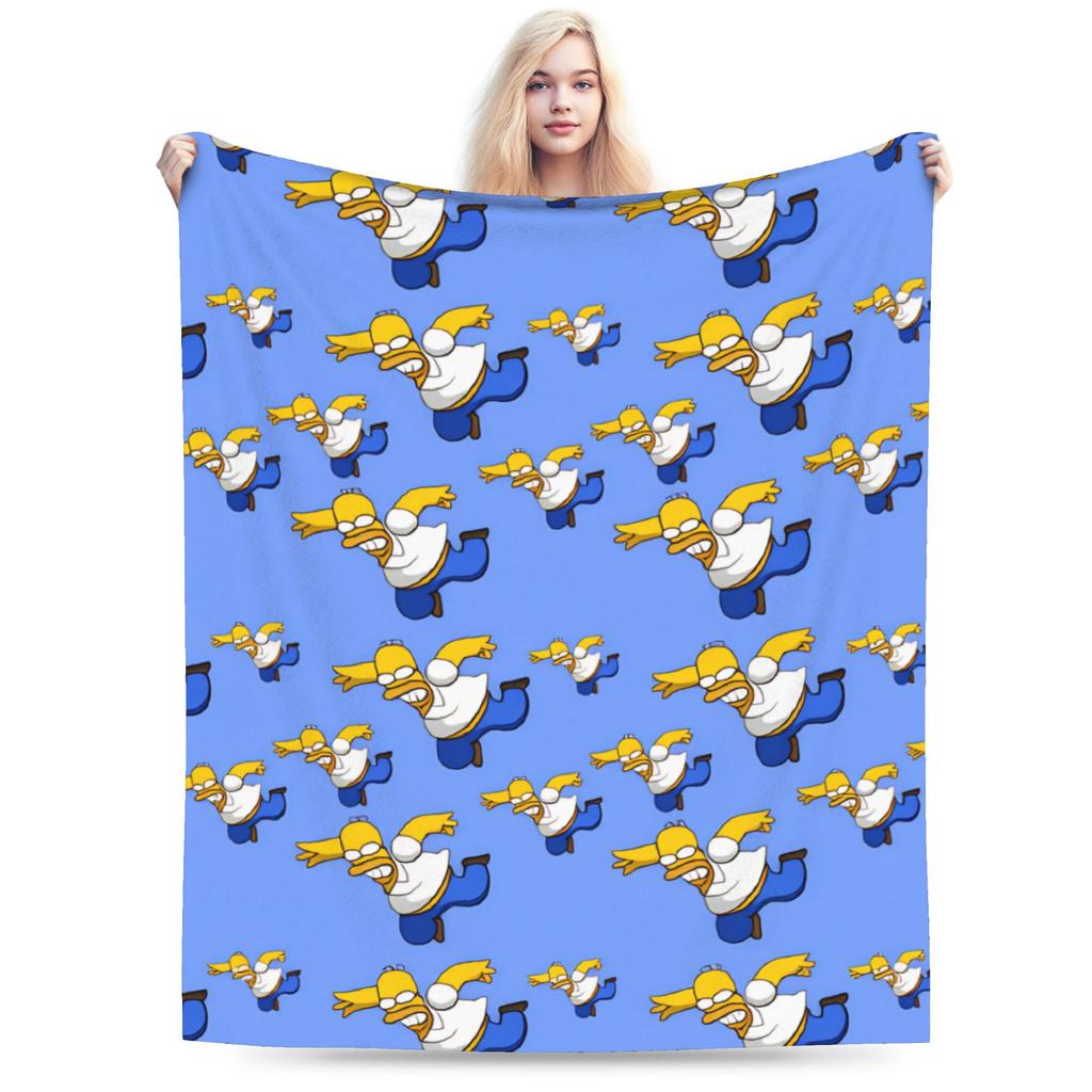 Funny S-Simpsons Cartoon Warm Cozy Blanket  Print Camping Bedding Throws Outdoor Flannel Bedspread Sofa Bed Cover