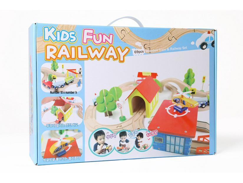 69-Piece Wooden Train Set for Kids - Educational Assembly Toy for Parent-Child Play