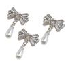 3Pcs Nail Charms Sparkling Stunning Visual Effect Ultra-Light Creative Shape Wide Application DIY Alloy Shiny Bow-knot Rhinestone Nail Art Decorations