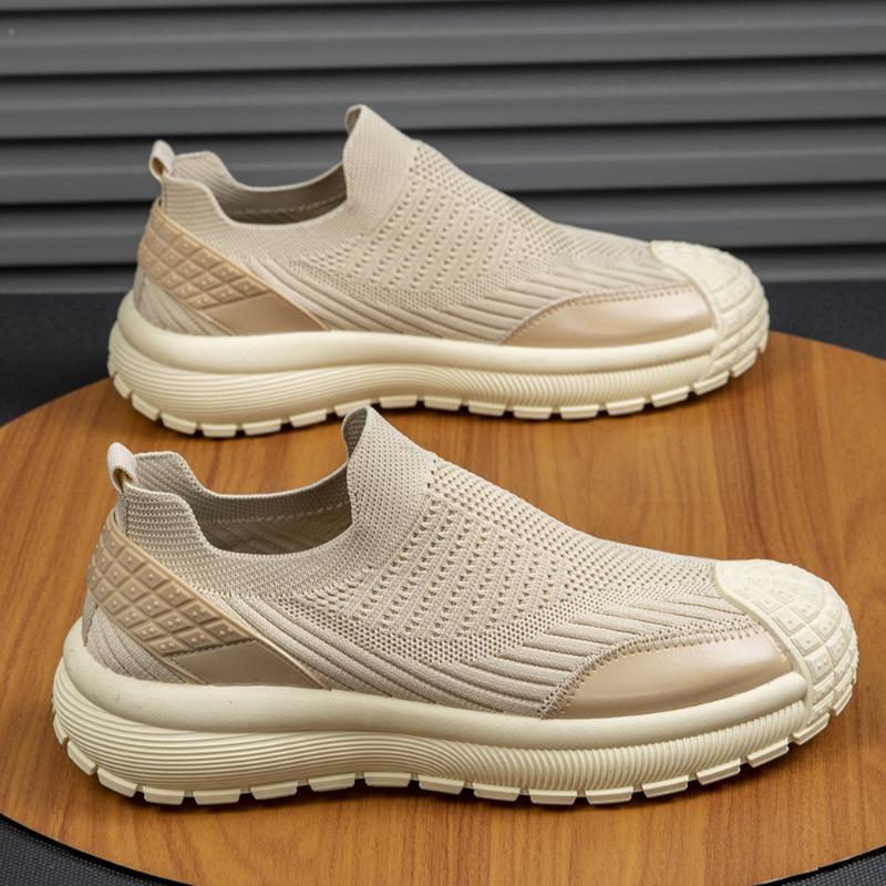 Men's Shoes New Autumn and Winter Breathable Casual Men's Driving Shoes Thick-soled Heightening Dad Shoes Flying Woven Mesh Trendy Shoes