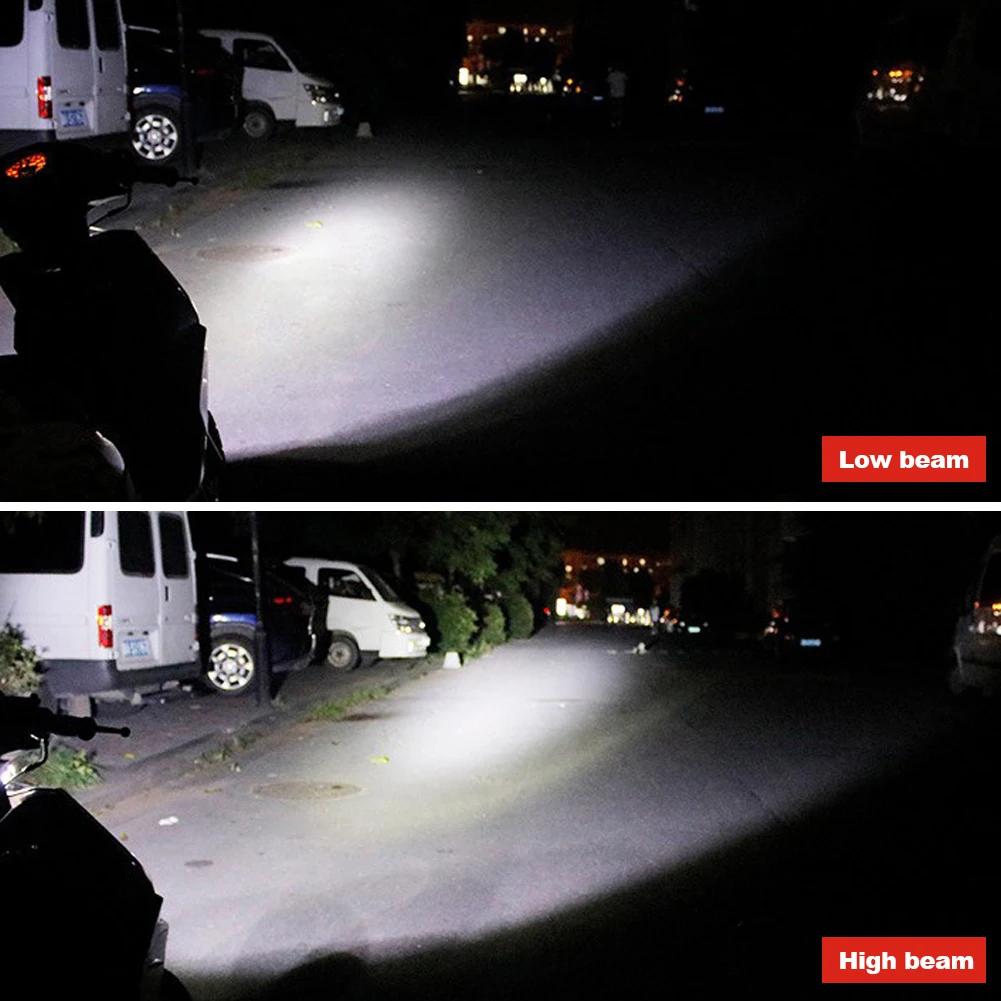 H4 P15D LED Headlight Bulb Super Bright 12V Car Running Lamp 6500K 6W High Low Beam IP68 Waterproof White Aluminum Plug and Play