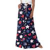 Palazzobukser for kvinner Boho blomsterbukser med vidde ben Sommerstrand med høy midje, flytende bukser med lommer