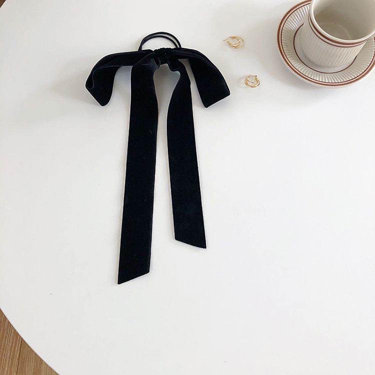 Vintage French Velvet Bow Hair Tie for Women