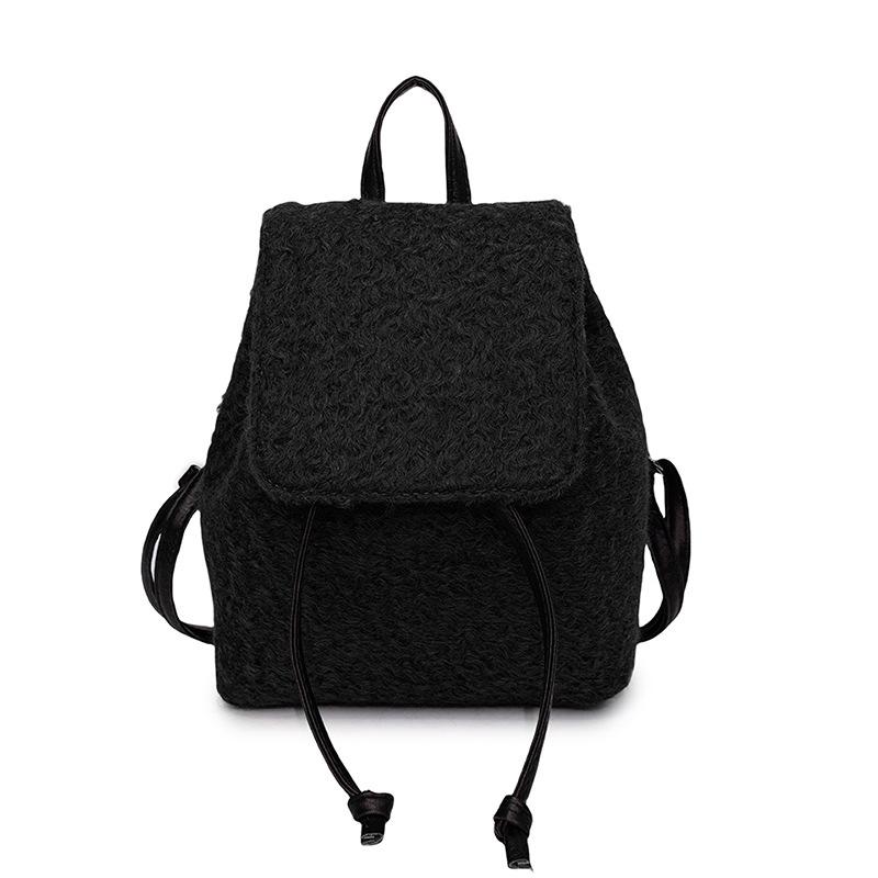 Foreign Style Design Backpack Bag Women'S Fashion Minimalist Woolen Student Class Small Backpack