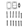 12PCs Turbo Charger Gasket Mounting Metal Alloy with Bolts Studs Replacement for Dodge Ram 5.9 6.7 for Cummins