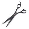 7-Inch Black Painted Pet Grooming Scissors Set - 4-Piece Fine-Tooth Straight Scissors