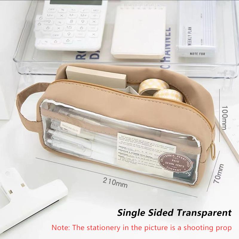Pvc Transparent Large Capacity Pencil Bag Ins Style School Case Stationery Holder Waterproof Portable Storage Pen Case